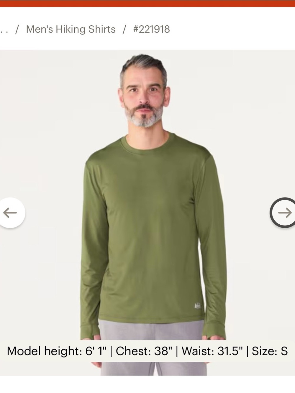 REI Active Pursuits Men's Long-Sleeve Performance T-Shirt in Woodland Olive